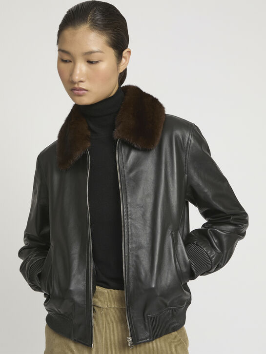 Куртка-бомбер с воротником из норки Yves Salomon , арт.  | Фото 2