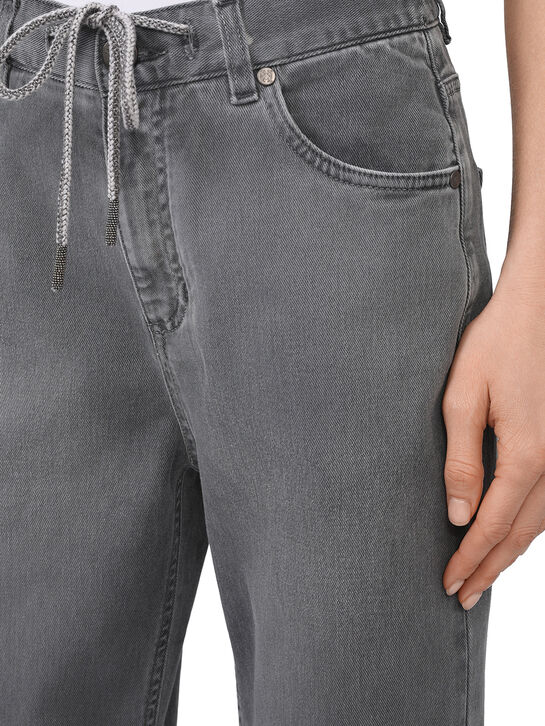 Джинсы с поясом на кулиске, серые Panicale , арт.  | Фото 5