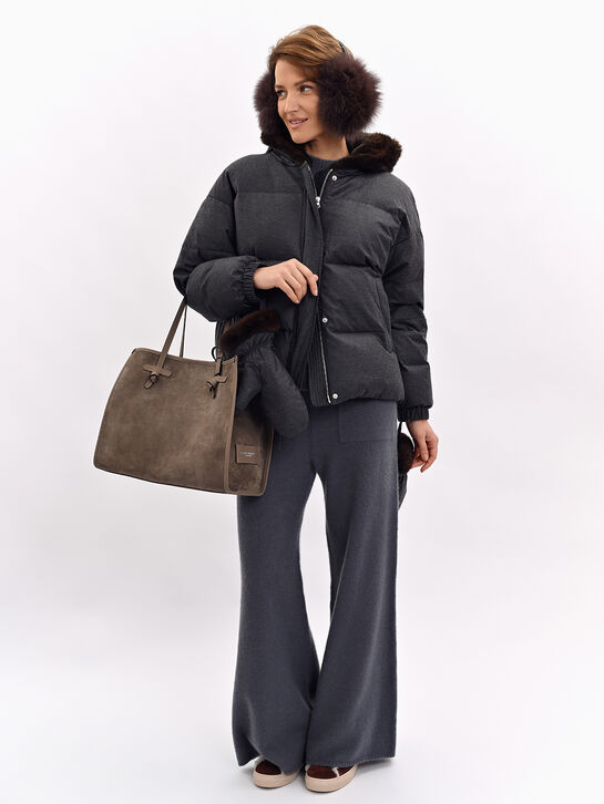 Куртка с капюшоном и варежками из норки Yves Salomon , арт.  | Фото 2