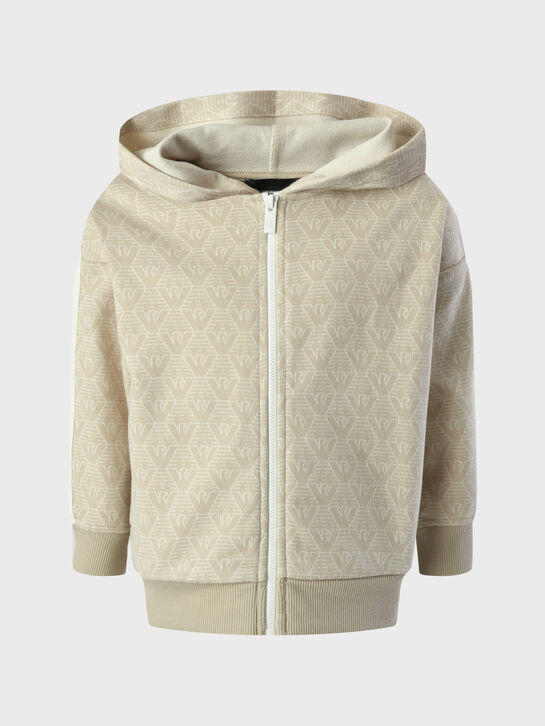 Спортивная куртка со сплошным лого, бежевая Emporio Armani , арт.  | Фото 1