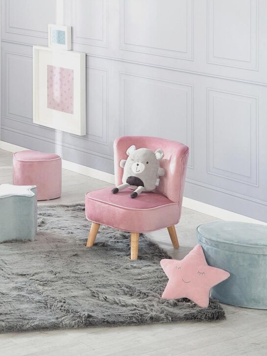 Детский велюровый овальный пуфик Lil Sofa, голубой Roba , арт.  | Фото 8