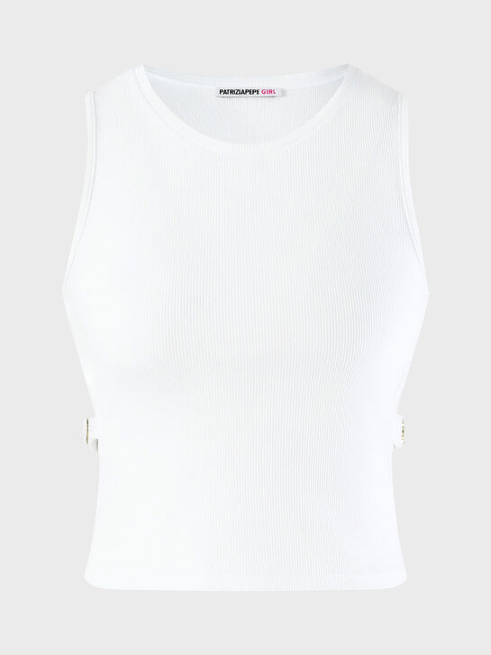 Топ с разрезами по бокам, белый Patrizia Pepe , арт.  | Фото 1