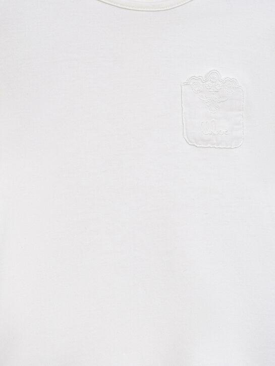 Футболка с кружевной отделкой, белая Chloe , арт.  | Фото 3