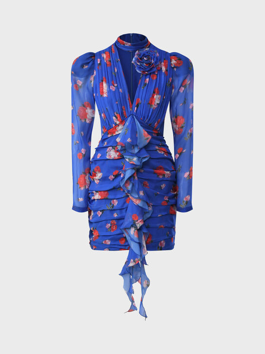 Платье Vienna с драпировкой, синее Roses & Lace , арт.  | Фото 1