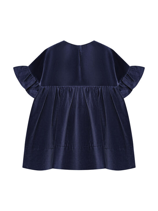 Платье велюровое с вышивкой лебедей, синие Stella McCartney , арт.  | Фото 2