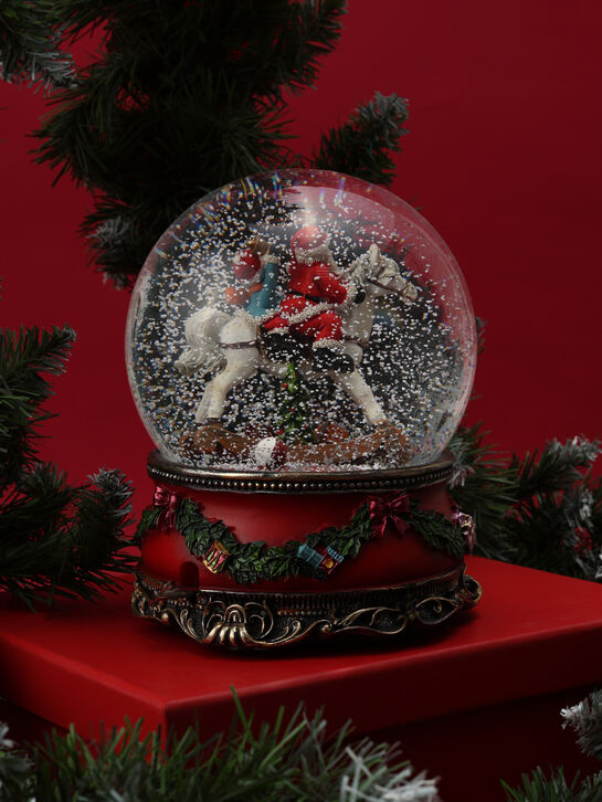 Шар &quot;Санта на лошадке-качалке&quot;, &quot;Двенадцать дней Рождества&quot;, 20 см Musicboxworld , арт.  | Фото 3