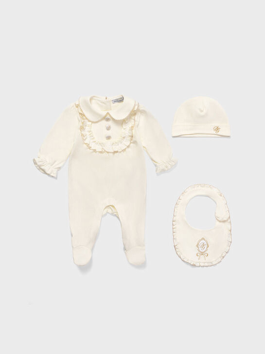 Комплект комбинезон + шапка + слюнявчик, белый Dolce&Gabbana , арт.  | Фото 1