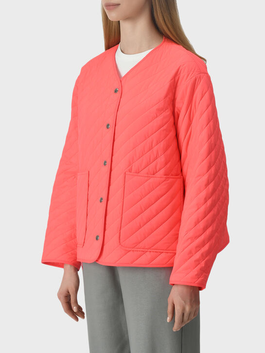 Куртка стеганая с накладными карманами, красная Yves Salomon , арт.  | Фото 4