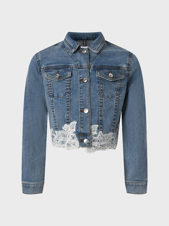 Джинсовая куртка с кружевной вышивкой Ermanno Scervino , арт.  | Фото 1