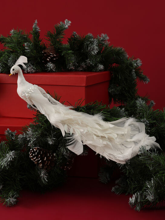 Декоративный белый Павлин с длинным хвостом, 41 см Goodwill , арт.  | Фото 2