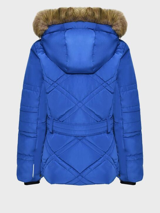 Стеганая куртка с меховой отделкой, синяя Poivre Blanc , арт.  | Фото 2