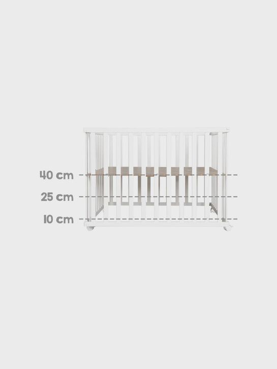 Манеж детский деревянный Roba квадратный 100х100 с мягким бортиком Rock Star Baby, белый  , арт.  | Фото 3