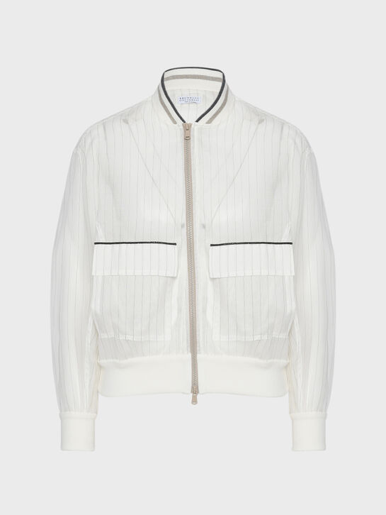 Бомбер в полоску Brunello Cucinelli , арт.  | Фото 1