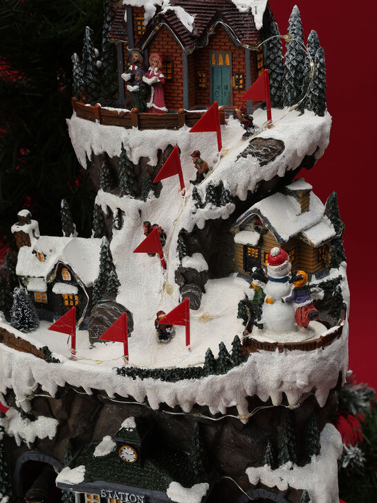 Новогодний сувенир &quot;Освещенная горная сцена. Поезд,&quot; 8 .мелодий Musicboxworld , арт.  | Фото 4