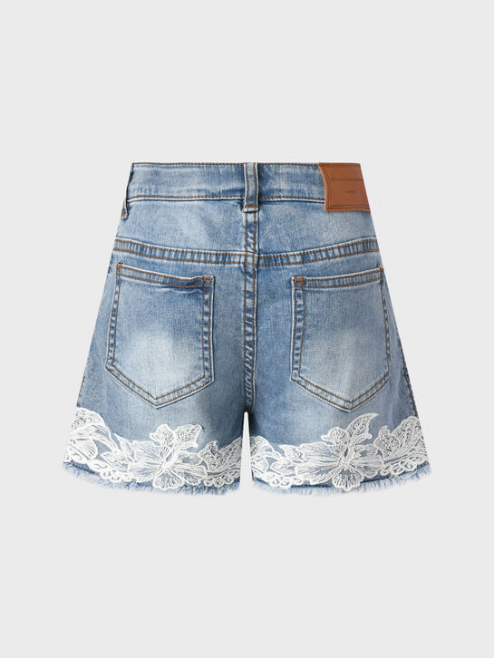 Джинсовые шорты с кружевной вышивкой Ermanno Scervino , арт.  | Фото 2