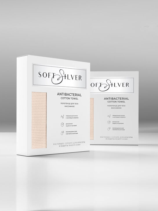 Полотенце массажное для тела 65х140 см, Double touch Soft Silver , арт.  | Фото 5