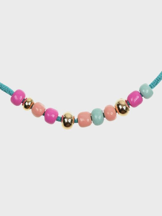 Браслет из шелковой нити с бисером из бирюзы, кораллов и латуни I Love Cameo , арт.  | Фото 2