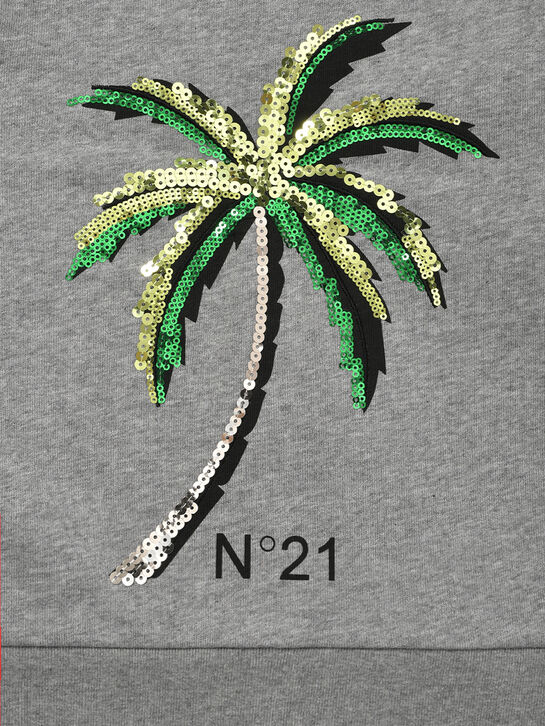 Куртка спортивная с пальмой из пайеток, серая N21 , арт.  | Фото 3