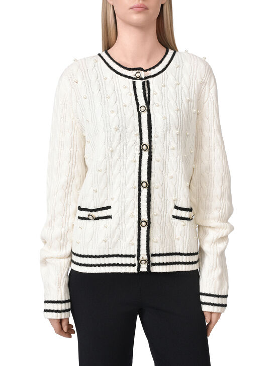 Кардиган с черным кантом, кремовый Weill , арт.  | Фото 5
