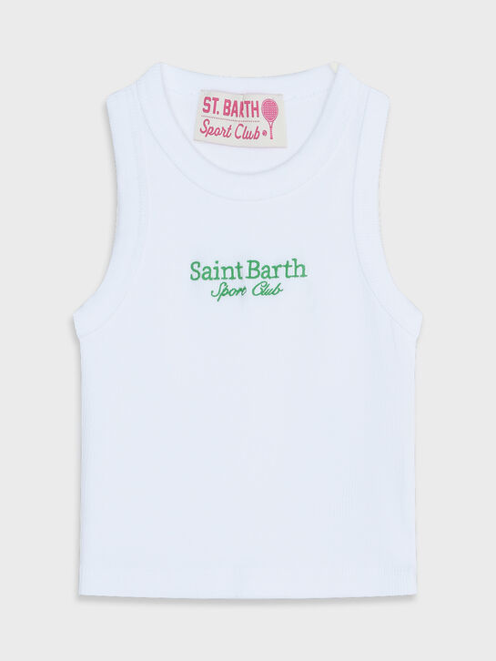 Майка с зеленым лого, белая Saint Barth , арт.  | Фото 1