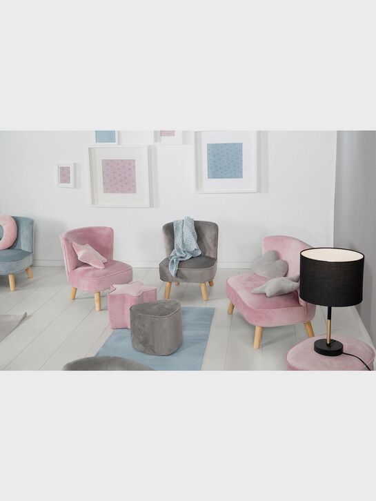 Детское велюровое кресло Lil Sofa, серый Roba , арт.  | Фото 13