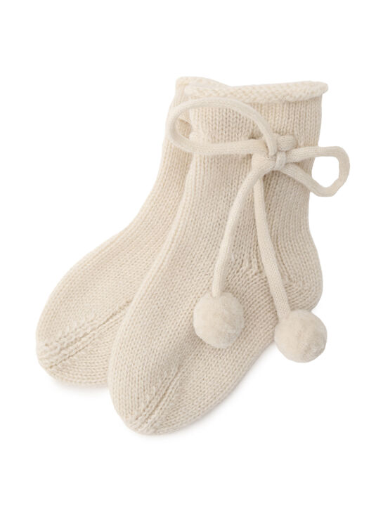 Носки кашемировые с бантиком, кремовые Oscar et Valentine , арт.  | Фото 1