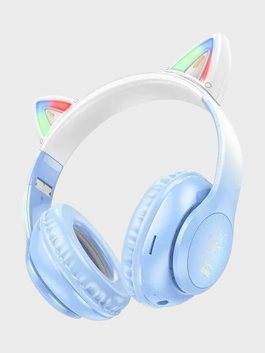Беспроводные наушники с ушками W42 Cat ears, синие HOCO , арт.  | Фото 1