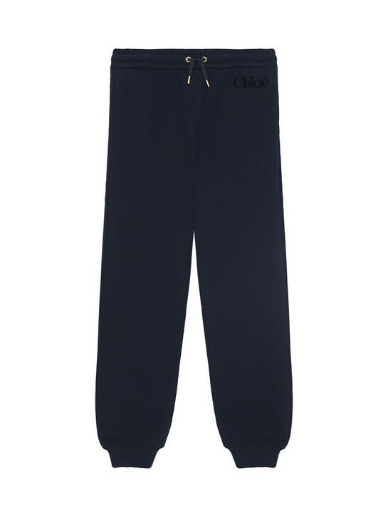 Спортивные брюки с лого в тон, синие Chloe , арт.  | Фото 1