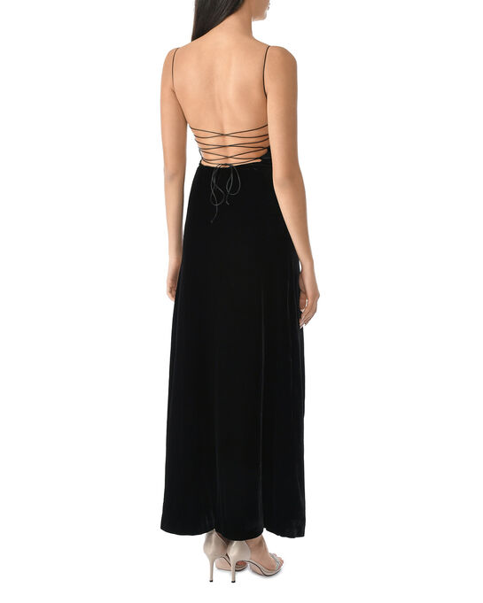 Платье-комбиная со шнуровкой, черное ALINE , арт.  | Фото 6