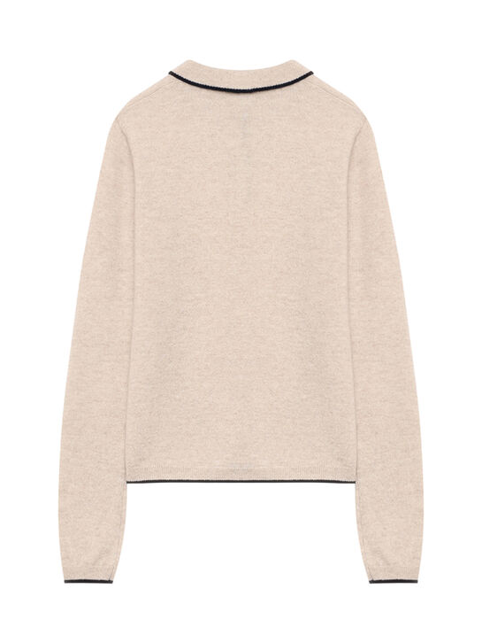 Джемпер-поло кашемировый, бежевый Oscar et Valentine , арт.  | Фото 2