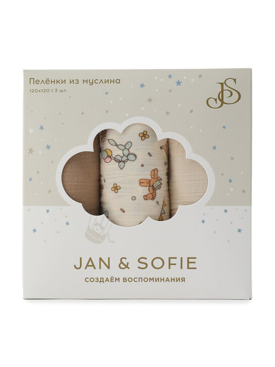 Комплект пеленок из муслина 3 шт, 120х120 см Jan&Sofie , арт.  | Фото 12