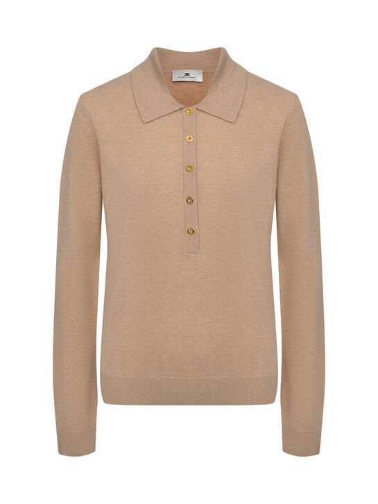 Джемпер-поло, бежевый Elisabetta Franchi , арт.  | Фото 1