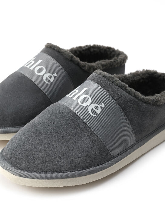 Тапочки с эко-мехом, серые Chloe , арт.  | Фото 5