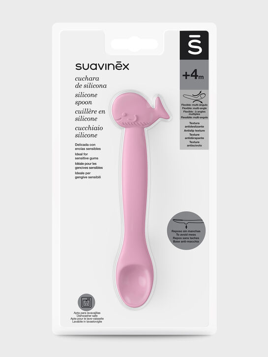 Силиконовая ложка для кормления от 4-х мес, розовая Suavinex , арт.  | Фото 2