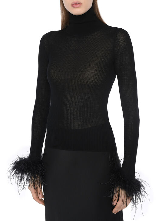 Водолазка с перьями на рукавах Blumarine , арт.  | Фото 4