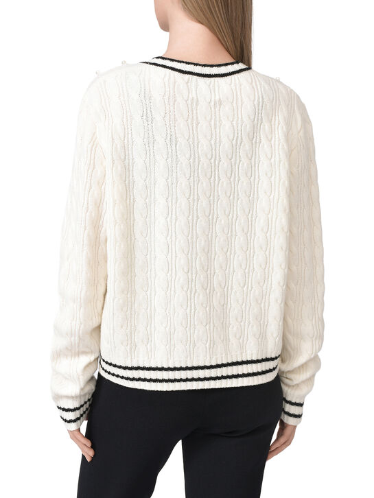 Кардиган с черным кантом, кремовый Weill , арт.  | Фото 6