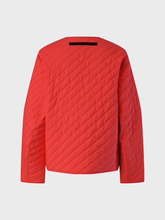 Куртка стеганая с накладными карманами, красная Yves Salomon , арт.  | Фото 6
