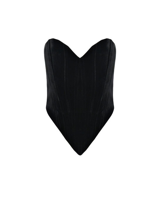 Бархатный корсет, черный ALINE , арт.  | Фото 1