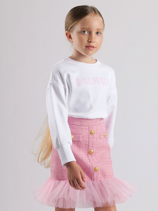 Розовая юбка из твида Balmain , арт.  | Фото 2