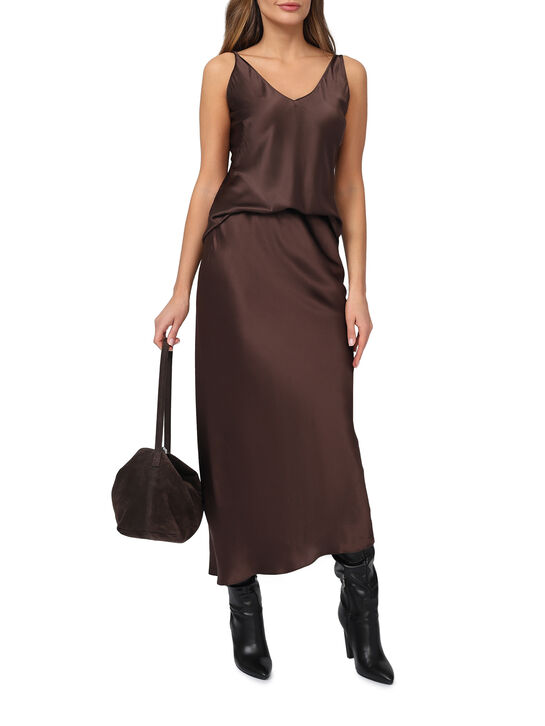 Юбка из шелка, коричневая Dorothee Schumacher , арт.  | Фото 2