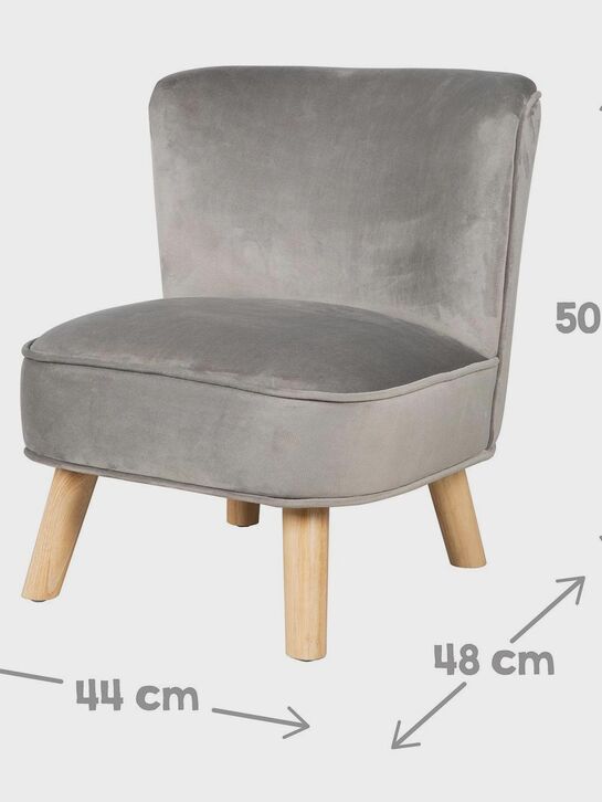 Детское велюровое кресло Lil Sofa, серый Roba , арт.  | Фото 6