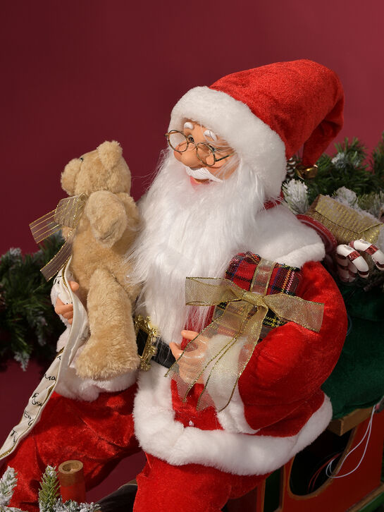 Новогодний сувенир Санта с подарками на поезде, LED, 60x35x62 см Timstor , арт.  | Фото 6