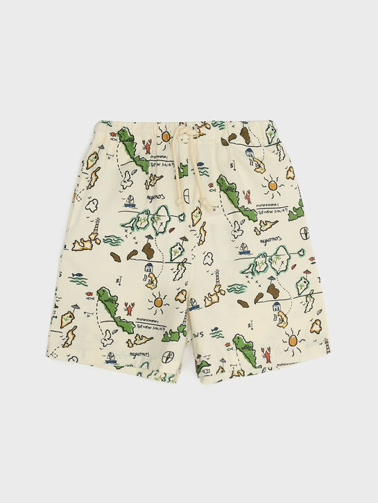 Бермуды с принтом &quot;карта&quot; The New Society , арт.  | Фото 1