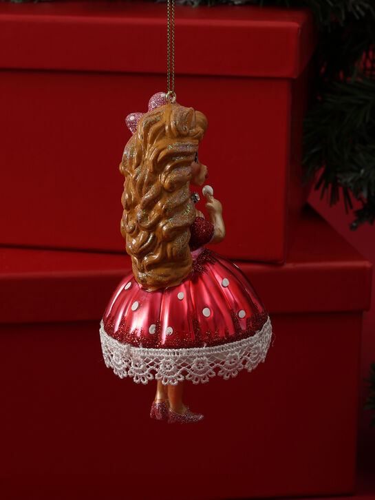 Подвеска Лошадь &quot;Леди в красном с пирожным&quot; (стекло) 7х7х14 см Holiday Classics , арт.  | Фото 3