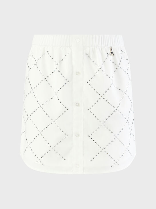 Юбка на пуговицах в стразах, белая Patrizia Pepe , арт.  | Фото 1