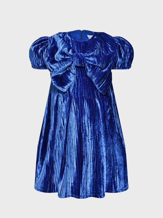Платье из велюра с бантом, синее Eirene , арт.  | Фото 1