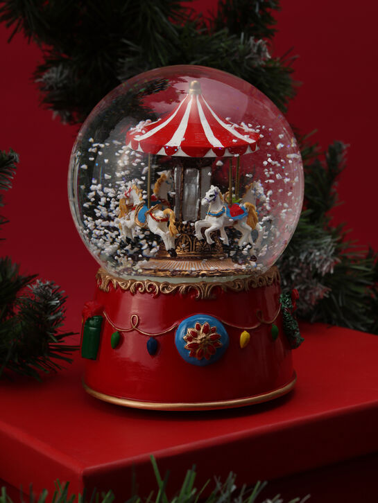 Шар &quot;Карусель с лошадьми&quot;, рождественская мелодия, 2,5х12,5х16,5см Musicboxworld , арт.  | Фото 2