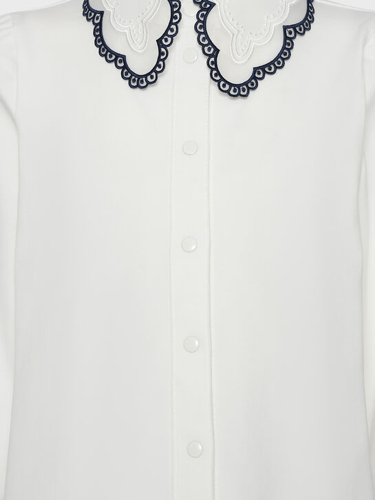 Рубашка с контрастной тесьмой, белая KengLabel , арт.  | Фото 7