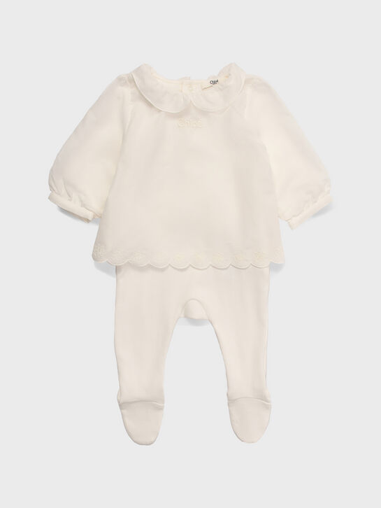 Комбинезон с имитацией кофты, белый Chloe , арт.  | Фото 1