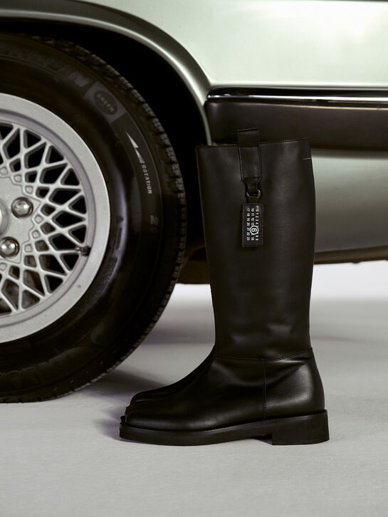 Сапоги с белым лого, черные MM6 , арт.  | Фото 2